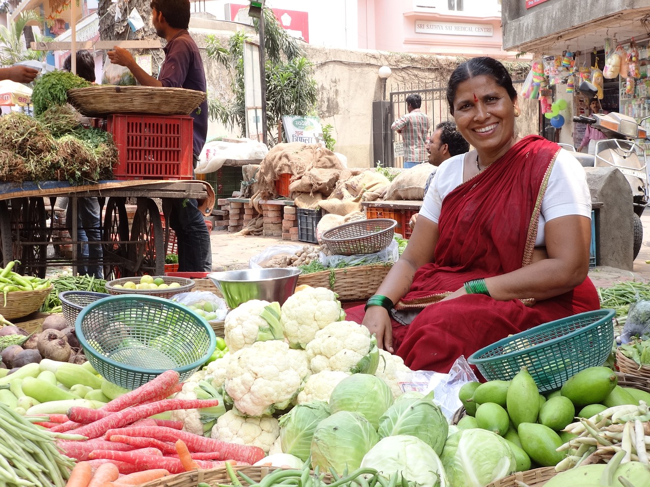 Selling vegetables